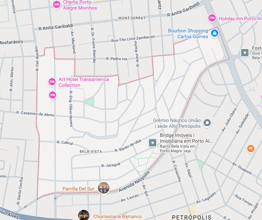 mapa do bairro Bela Vista, Porto Alegre